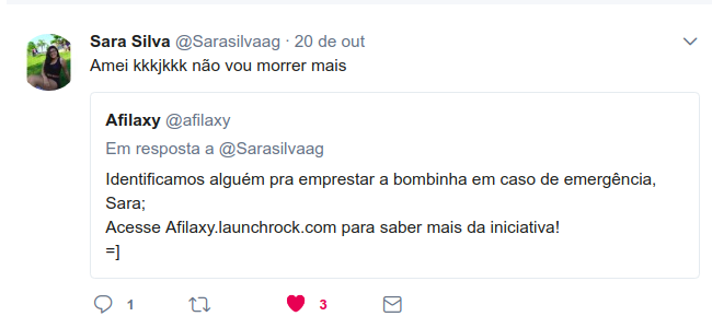 Sara Silva no Twitter: "Amei kkkjkkk não vou morrer mais"