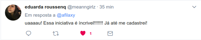 eduarda roussenq no Twitter: "uaaaau! Essa iniciativa é incrível!!!!! Já até me cadastrei!"